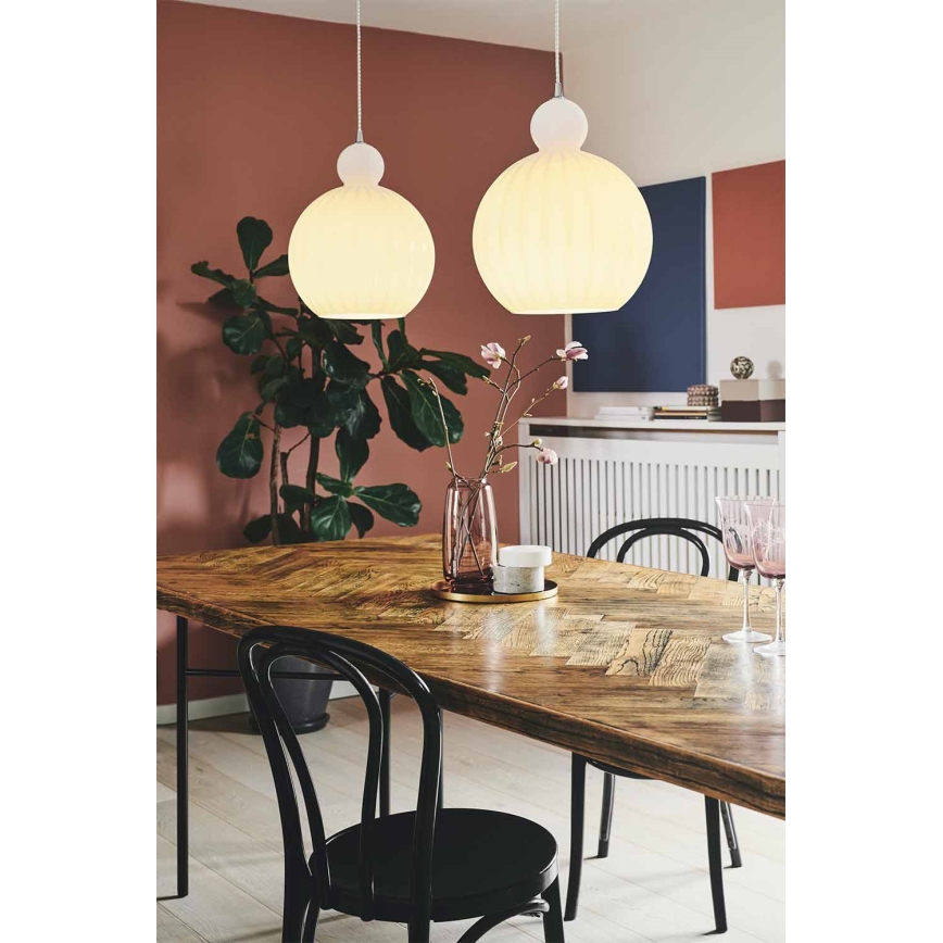 Halo Design 737321 - Luster na sajli BALL BALL 1xE27/40W/230V, prečnik 32 cm, bela