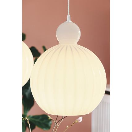 Halo Design 737321 - Luster na sajli BALL BALL 1xE27/40W/230V, prečnik 32 cm, bela
