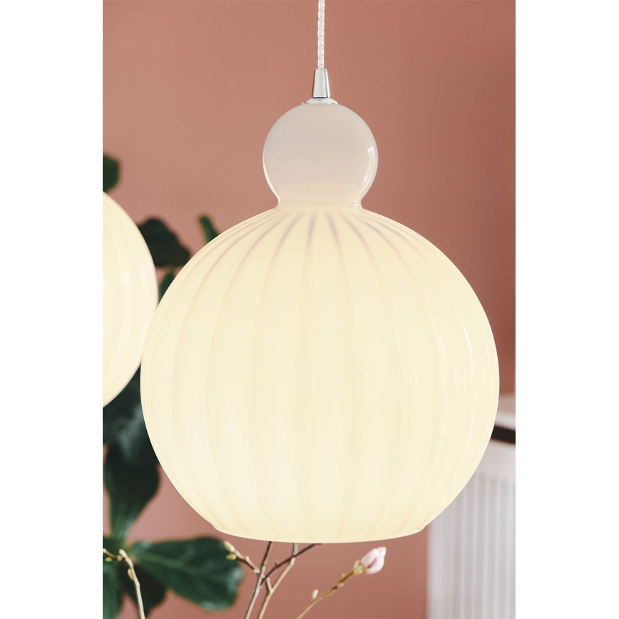 Halo Design 737321 - Luster na sajli BALL BALL 1xE27/40W/230V, prečnik 32 cm, bela