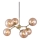 Halo Design 738830 - Luster na sajli ATOM 6xG9/28W/230V prečnik 57 cm mesing/zadimljeno bež