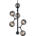 Halo Design 738854 - Luster na sajli ATOM 6xG9/28W/230V prečnik 30 cm crna/zadimljeno-crna