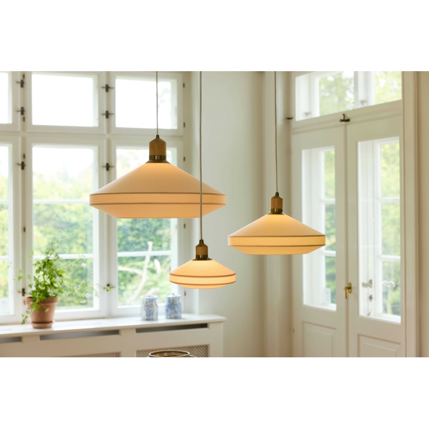 Halo Design 744091 - Luster na sajli PARIS 1xE14/40W/230V prečnik 24 cm krem/mesing/hrast