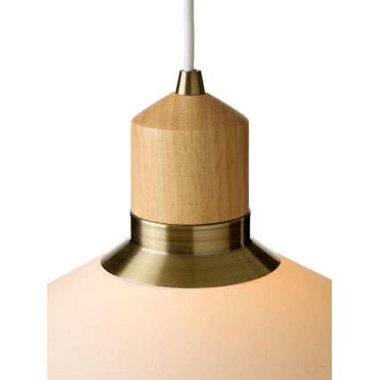 Halo Design 744091 - Luster na sajli PARIS 1xE14/40W/230V prečnik 24 cm krem/mesing/hrast