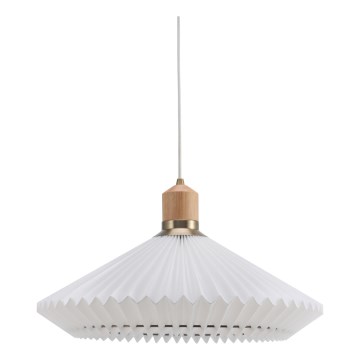 Halo Design 744268 - Luster na sajli PARIS 1xE27/60W/230V, prečnik 56 cm, bela/mesing/hrast