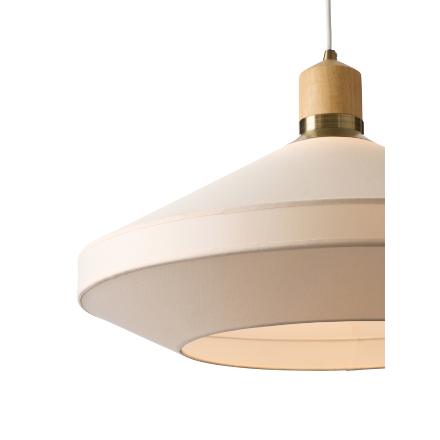 Halo Design 744305 - Luster na sajli PARIS 1xE27/40W/230V, prečnik 56 cm, krem/mesing/hrast