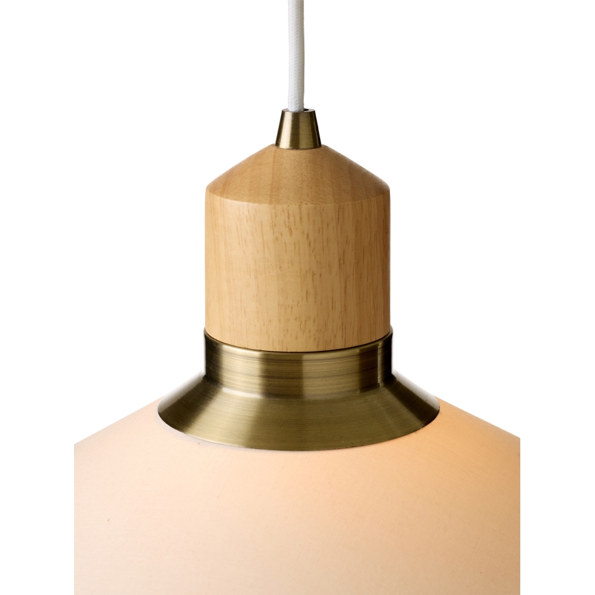 Halo Design 744305 - Luster na sajli PARIS 1xE27/40W/230V, prečnik 56 cm, krem/mesing/hrast