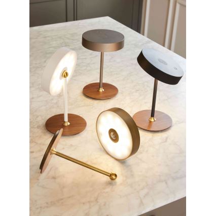 Halo Design 745784 - LED prigušiva punjiva stona lampa ON THE MOVE LED/2,5W/4000 mAh mesing/drvo