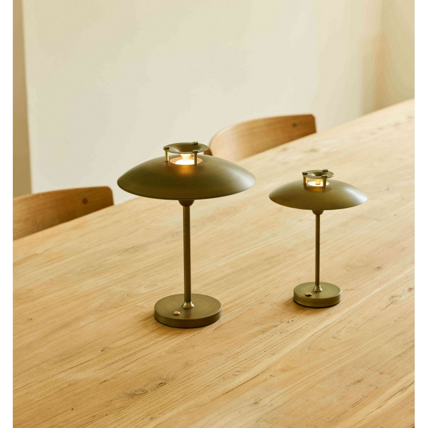 Halo Design 746149 - LED prigušiva spoljašnja punjiva stona lampa MINI STEPP LED/1,8W/1600 mAh IP44 mesing