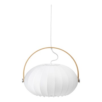 Halo Design 746347 - Luster na sajli DC 1xE27/40W/230V, Ø 40 cm, bela/hrast
