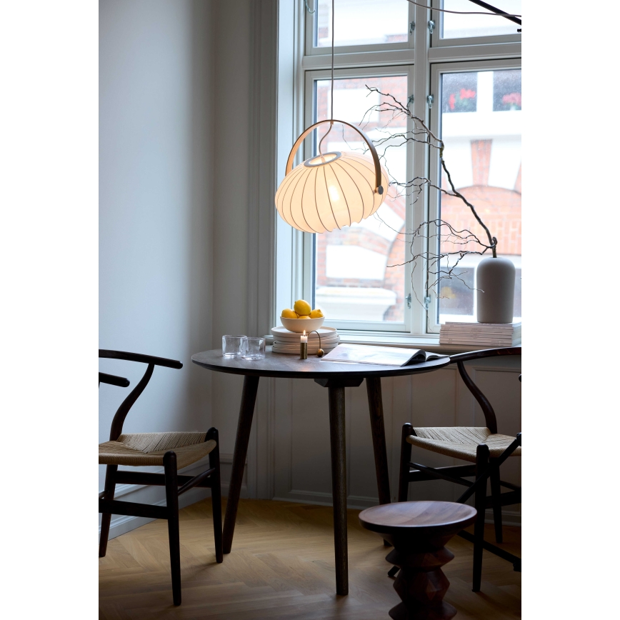 Halo Design 746347 - Luster na sajli DC 1xE27/40W/230V, Ø 40 cm, bela/hrast