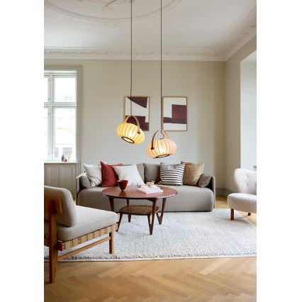 Halo Design 746361 - Luster na sajli DC, 1xE27/40W/230V, prečnik 40 cm, zelena/hrast