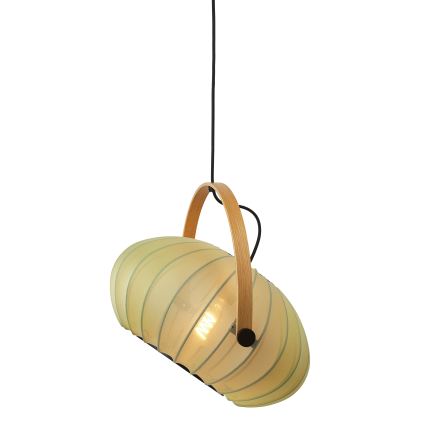 Halo Design 746361 - Luster na sajli DC, 1xE27/40W/230V, prečnik 40 cm, zelena/hrast