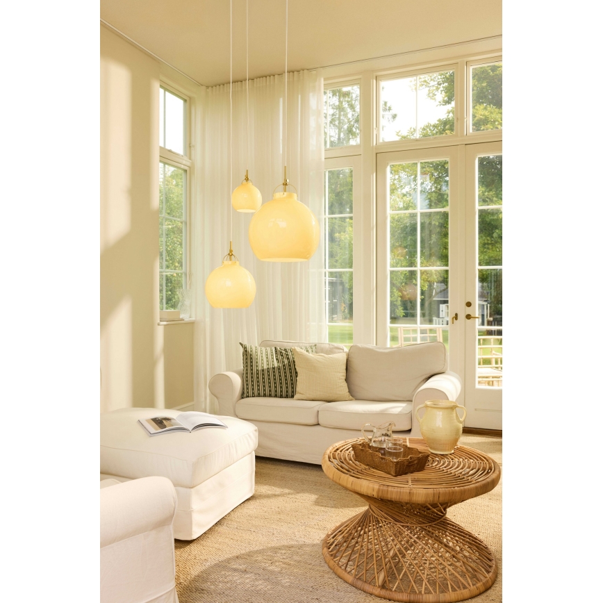 Halo Design 747931 - Luster na sajli TOSCANA 1xG9/28W/230V prečnik 18 cm bež/mesing