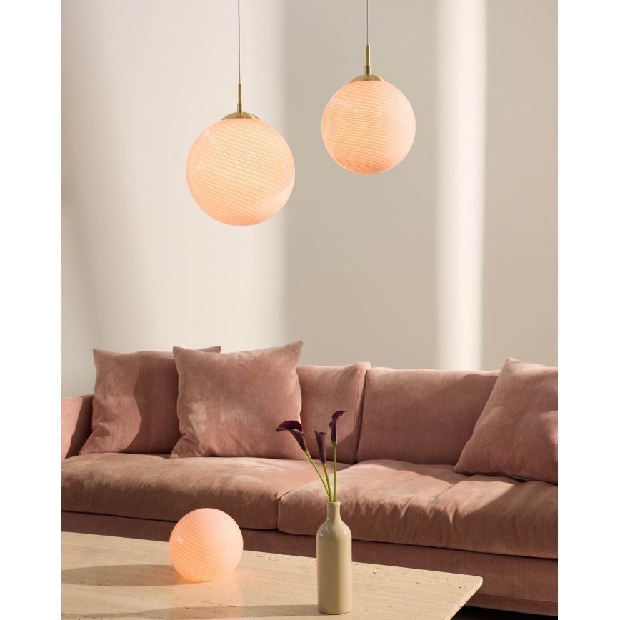 Halo Design 748488 - Luster na sajli CANDY 1xE27/25W/230V prečnik 25 cm roze/mesing