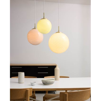 Halo Design 748488 - Luster na sajli CANDY 1xE27/25W/230V prečnik 25 cm roze/mesing