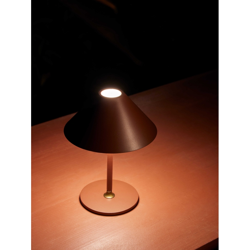Halo Design 800834 - LED prigušiva spoljašnja punjiva stolna lampa HYGGE LED/3W/4000 mAh IP54 vinsko crvena