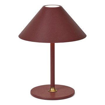 Halo Design 800834 - LED prigušiva spoljašnja punjiva stolna lampa HYGGE LED/3W/4000 mAh IP54 vinsko crvena