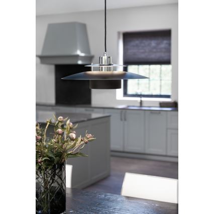Halo Design 990259 - Viseći luster na sajli SORUP 1xE27/40W/230V Ø 40 cm crna/sjajni hrom