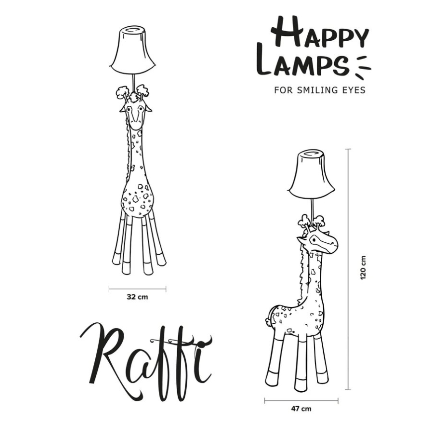 Happy Lamps - LED dečija podna lampa RAFFI LED/5,4W/230V žirafa