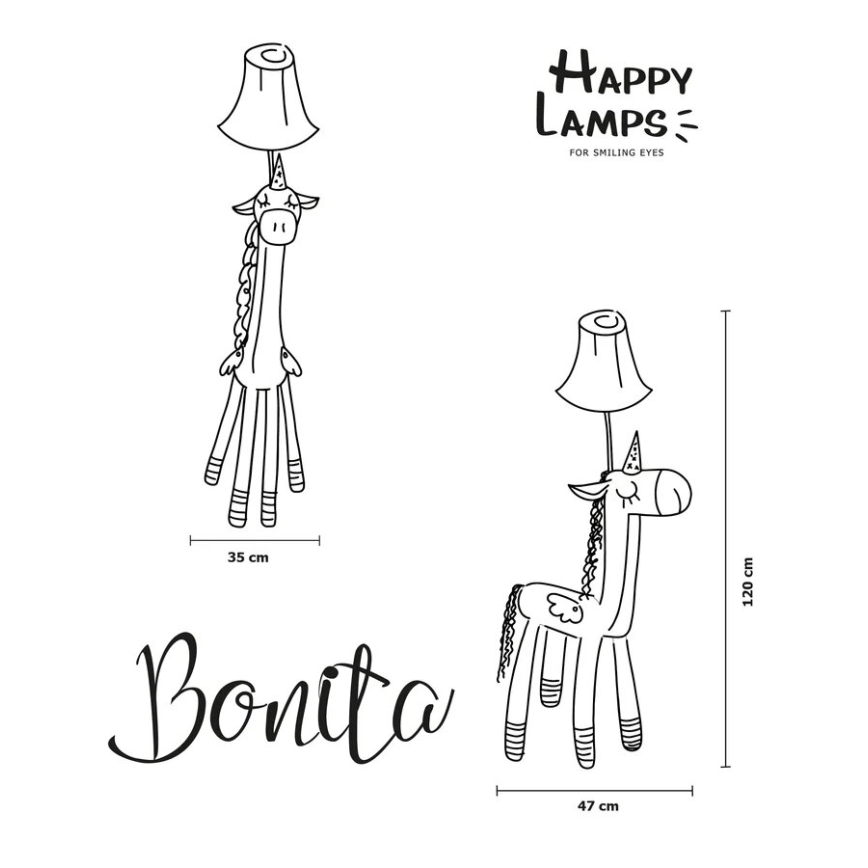 Happy Lamps - LED dečija stojeća lampa BONITA LED/5,4W/230V jednorog
