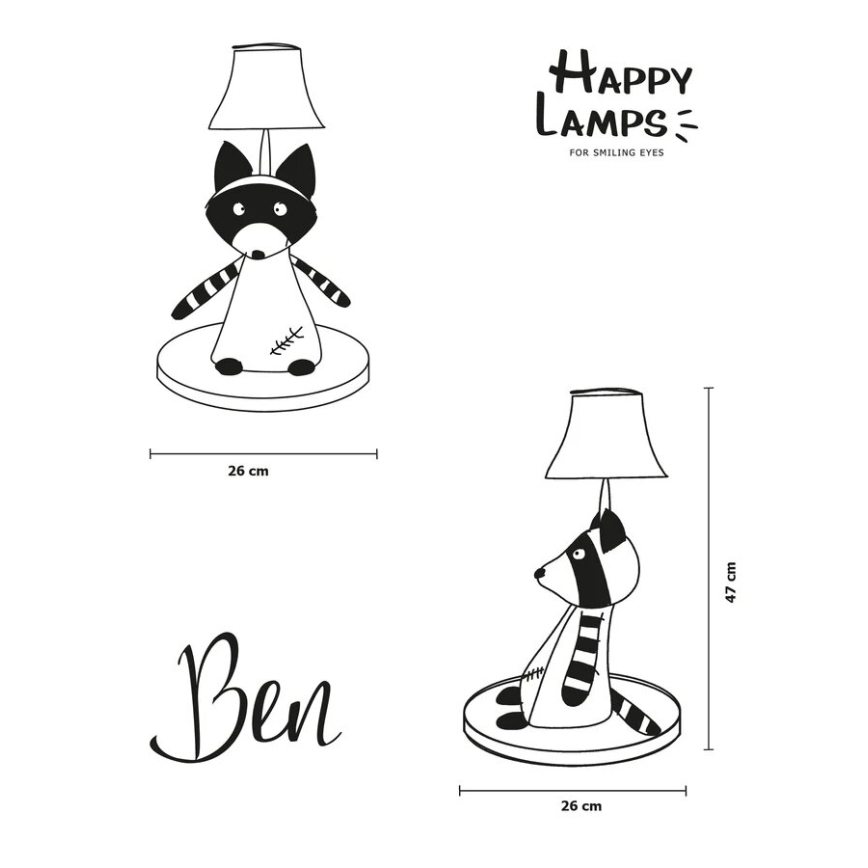 Happy Lamps - LED Dečija stona lampa BEN LED/5,4W/230V rakun