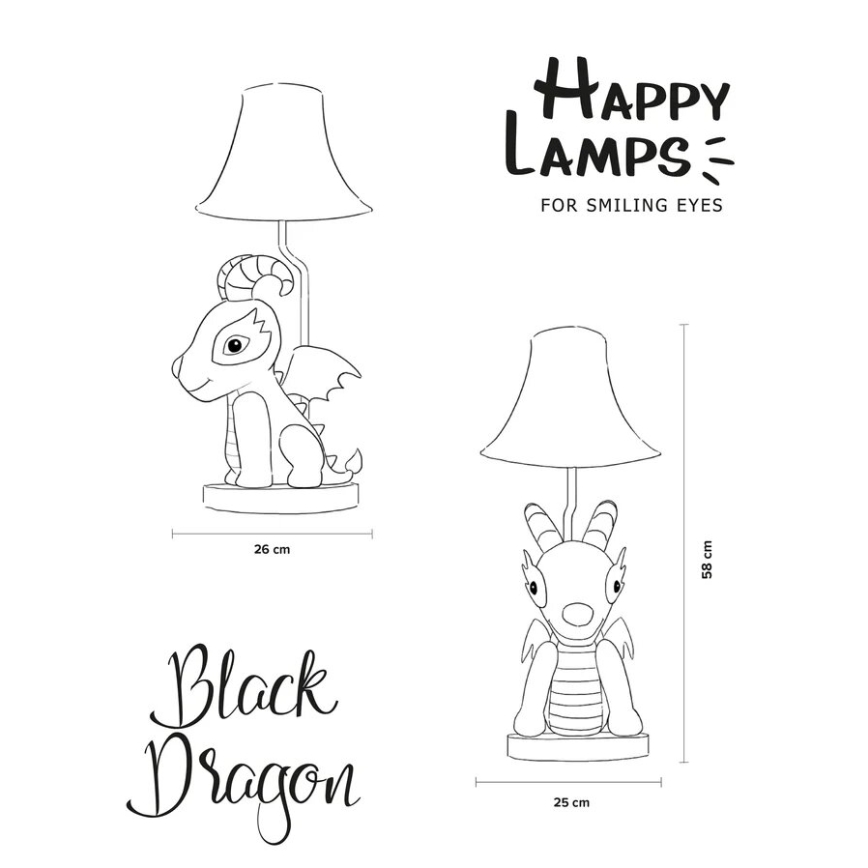 Happy Lamps - LED dečija stona lampa DRAGON LED/5,4W/230V zmaj