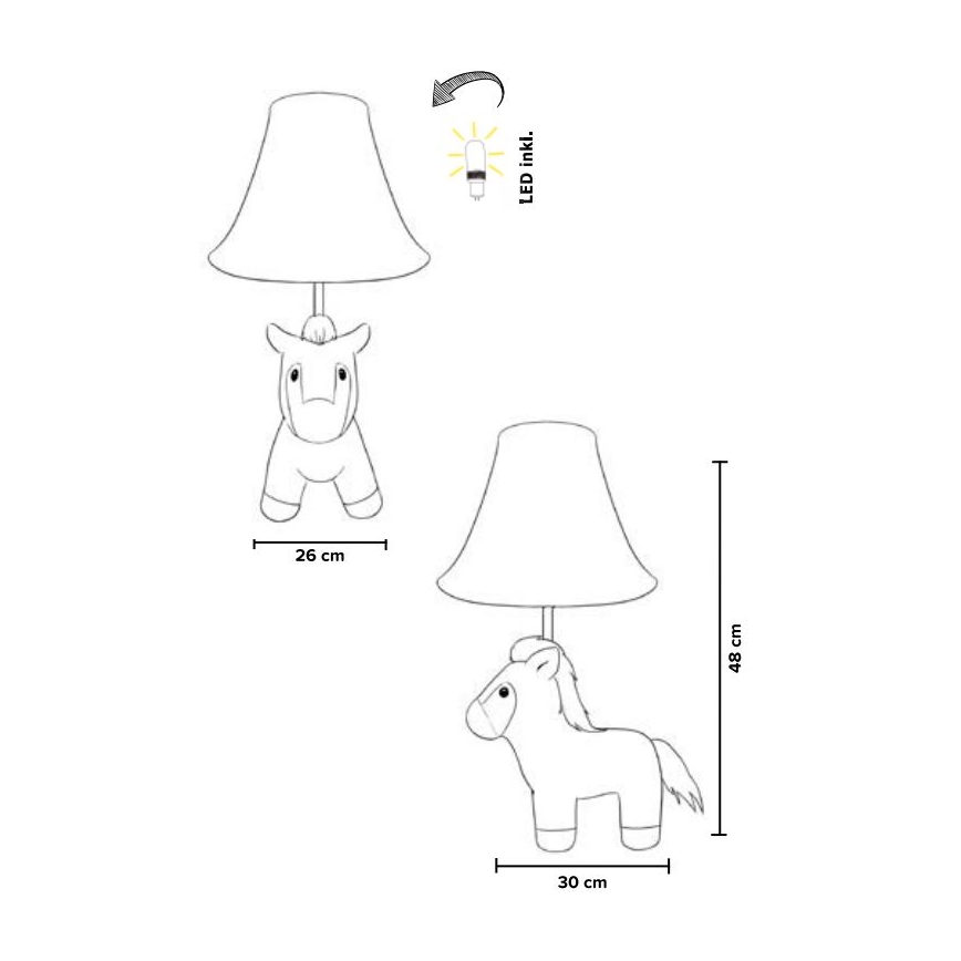 Happy Lamps - LED dečija stona lampa ELVIS LED/5,4W/230V konj