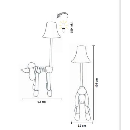 Happy Lamps - LED Dečja stojeća lampa BELLO LED/5,4W/230V pudla