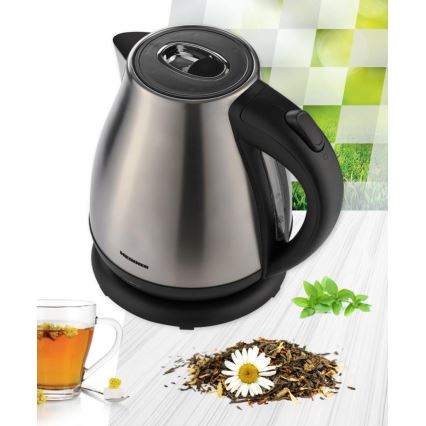 Heinner HEK-17IX - Električno kuvalo za vodu 1,7 l 2200W/230V mat hrom/crna