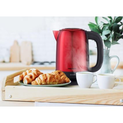 Heinner HEK-2200RDSS - Električno kuvalo za vodu 1,7 l 2200W/230V crveno/crno