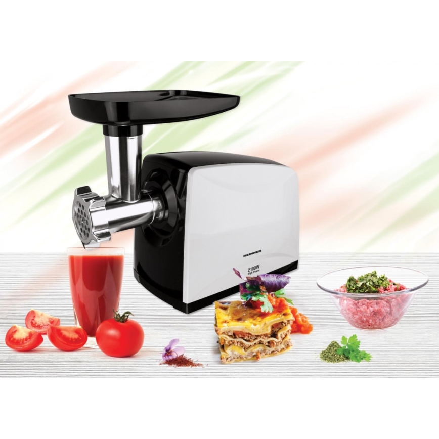 Heinner MG-2100BKWH - Mašina za mlevenje mesa 2100W/230V crna/bela