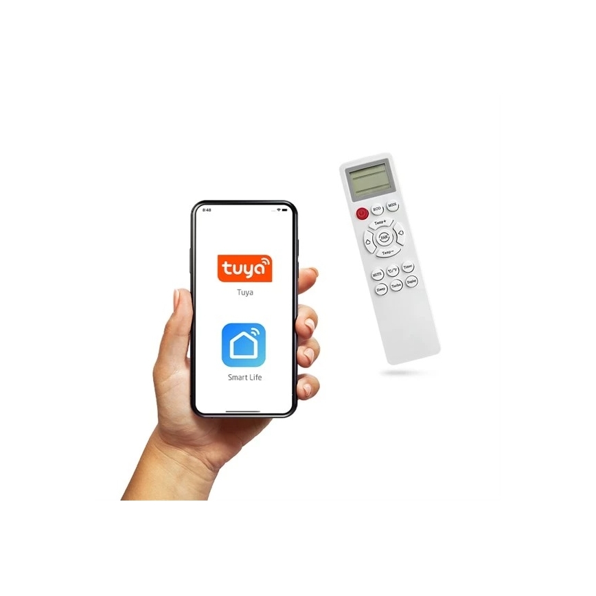 Hibridni solarni klima uređaj 3,5kW Tuya Wi-Fi beli + daljinski upravljač