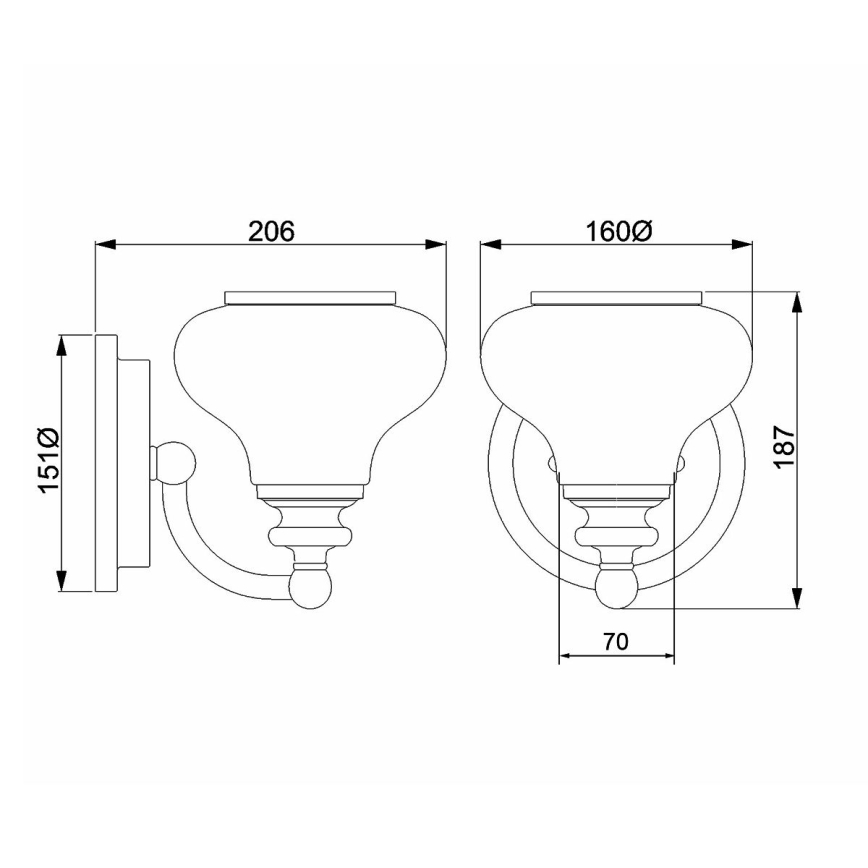 Hinkley - LED zidno svetlo za kupatilo AINSLEY 1xG9/3W/230V IP44