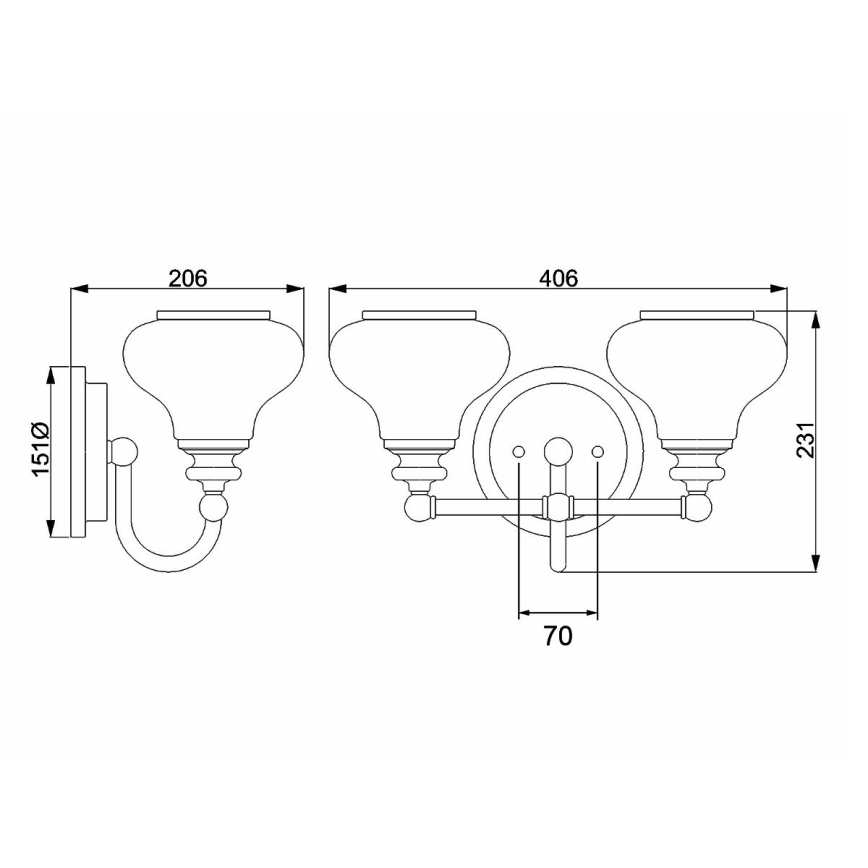 Hinkley - LED kupatilsko svetlo AINSLEY 2xG9/3W/230V IP44