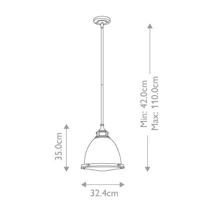 Hinkley - Luster na šipci AMELIA 1xE27/60W/230V polirani hrom