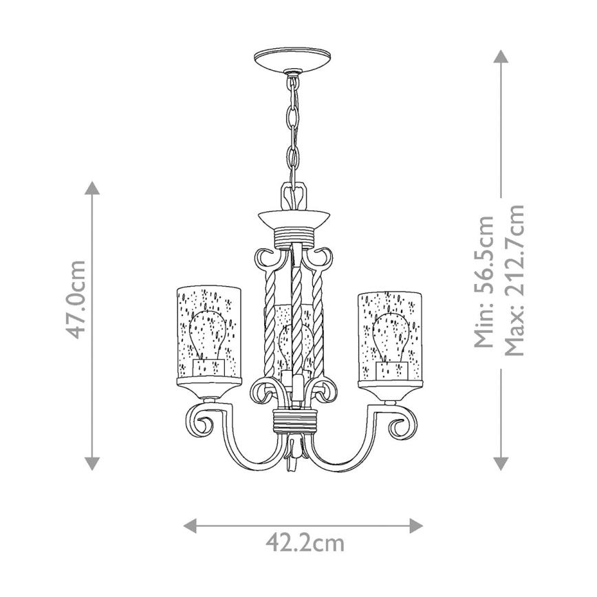 Hinkley - Luster na lancu CASA 3xE27/60W/230V