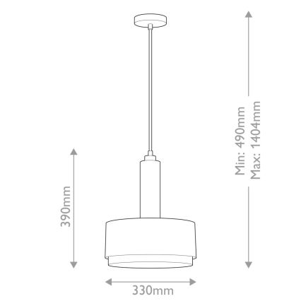 Hinkley - Luster na šipci CEDRIC 2xE27/60W/230V prečnik 33 cm zlatna/crna