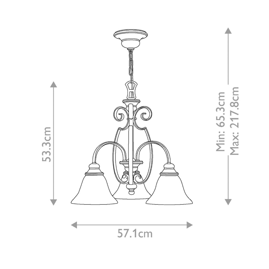 Hinkley - Luster na lancu CELLO 3xE27/60W/230V