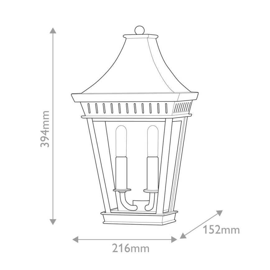 Hinkley - Spoljna zidna svetiljka CHAPEL HILL 2xE14/40W/230V IP44 crna