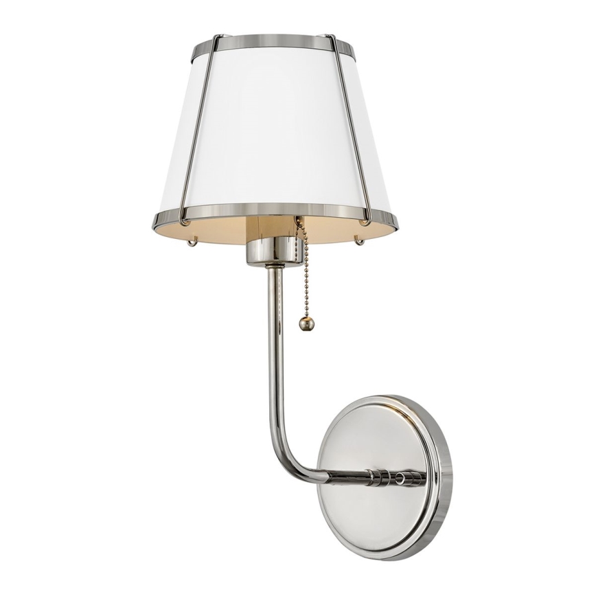 Hinkley - Zidna lampa CLARKE 1xE27/40W/230V sjajni hrom/bela