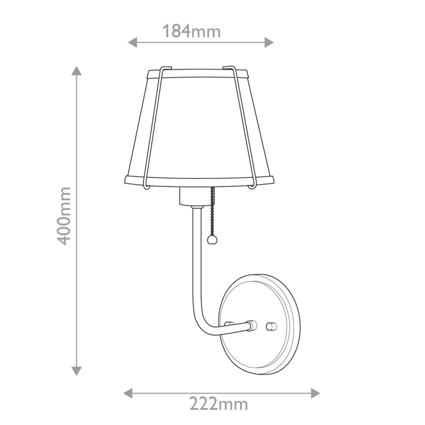 Hinkley - Zidna lampa CLARKE 1xE27/40W/230V sjajni hrom/bela