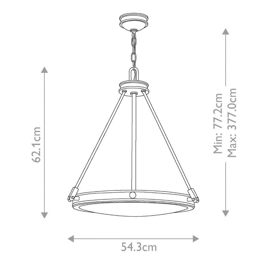 Hinkley - Luster na lancu COLLIER 4xE14/40W/230V prečnik 54,3 cm crna