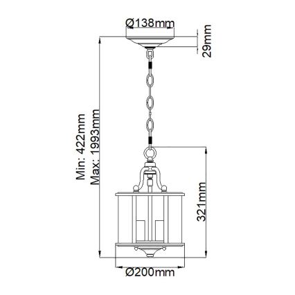 Hinkley - Luster na lancu GENTRY 3xE14/60W/230V zlatna
