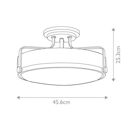 Hinkley - Plafonski luster HARPER 3xE27/60W/230V, prečnik 45,6 cm, sjajni hrom
