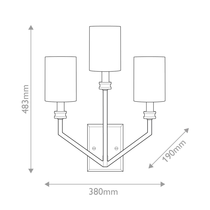 Hinkley - Zidno svetlo MOORE 3xE14/40W/230V zlatno