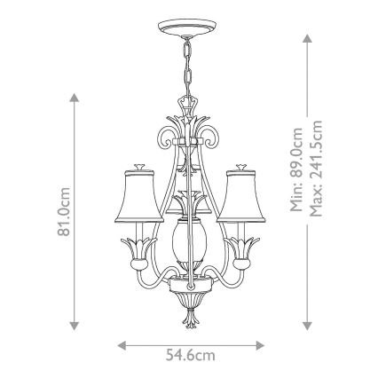 Hinkley - Luster na lancu PLANTATION 4xE14/40W/230V bronzan