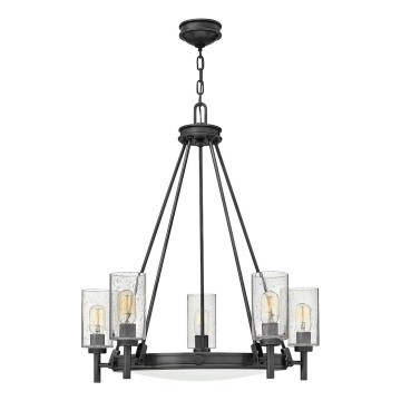 Hinkley - Luster na lancu COLLIER 5xE27/40W/230V prečnik 68,5 cm crna