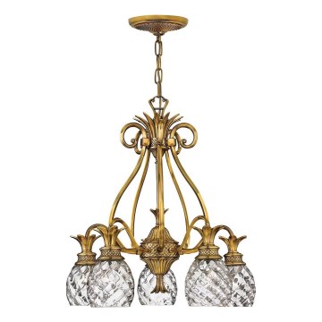 Hinkley - Luster na lancu PLANTATION 5xE27/60W/230V zlatna