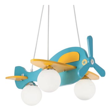 Ideal Lux - Dečiji luster na sajli AVION 3xE14/28W/230V plava