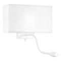 Ideal Lux - fleksibilna LED zidna lampa HOTEL 1xE27/60W/230V + LED/1,5W bela